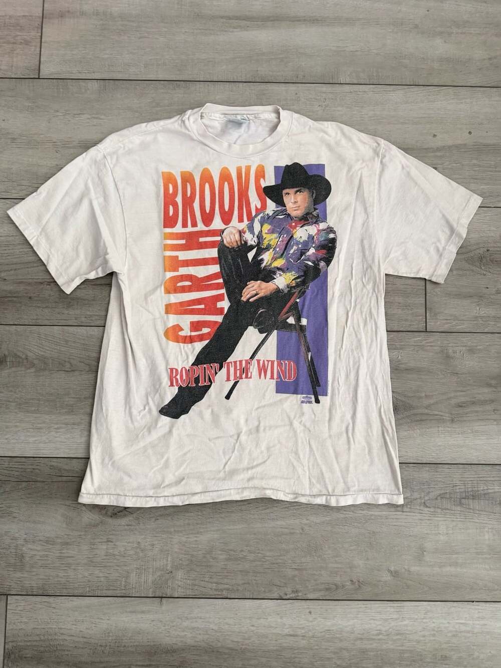 Vintage 1991 Garth Brooks Ropin The Wind Country T-Shirt Large